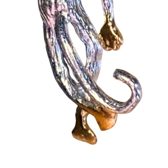 Sterling Silver 925 Monkey Earrings Gold Over Sterling For Women - Picture 6 of 7